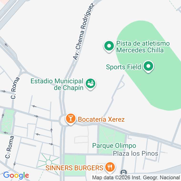 Código postal de Chapin Residencial en Jerez de la Frontera