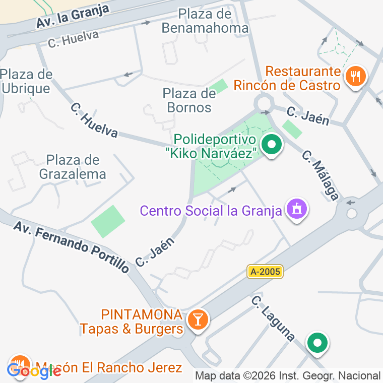 Código postal de Jaen   (impares del 1 al Final)  (pares del 2 al Final) en Jerez de la Frontera
