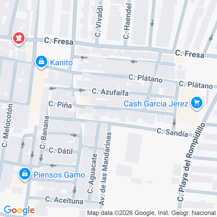 Código postal de Calle Damasco en Jerez de la Frontera