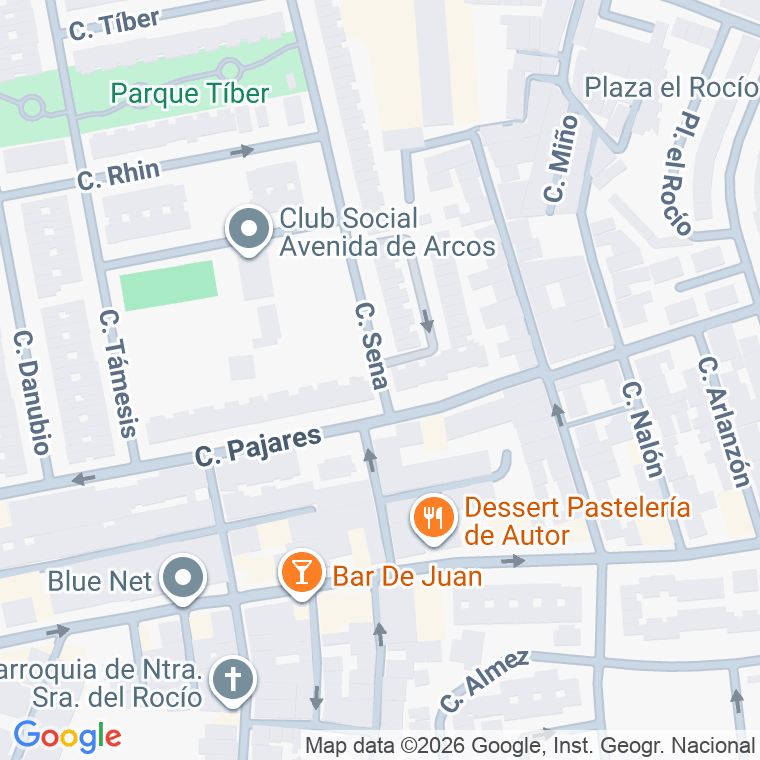 Código postal de Calle Sena en Jerez de la Frontera