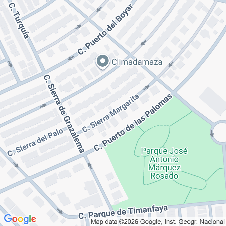Código postal de Calle Sierra Margarita en Jerez de la Frontera
