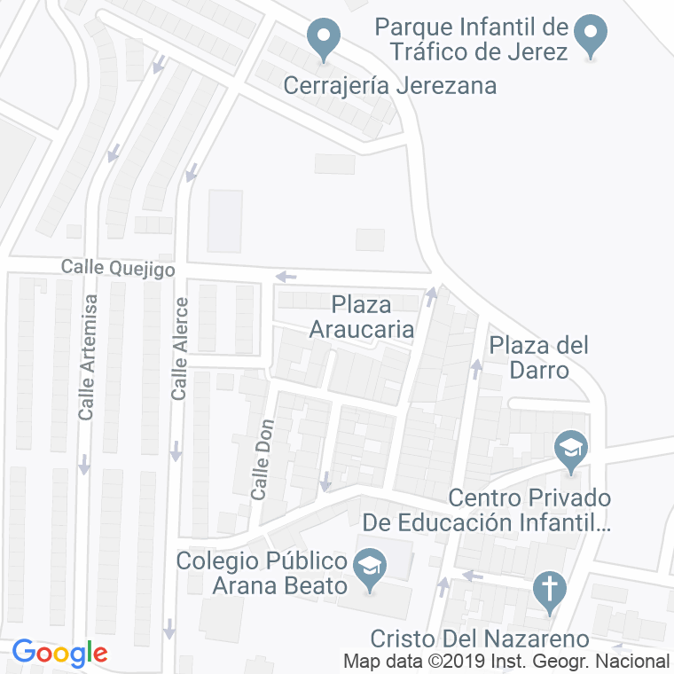 Código Postal calle Araucaria, plaza en Jerez de la Frontera