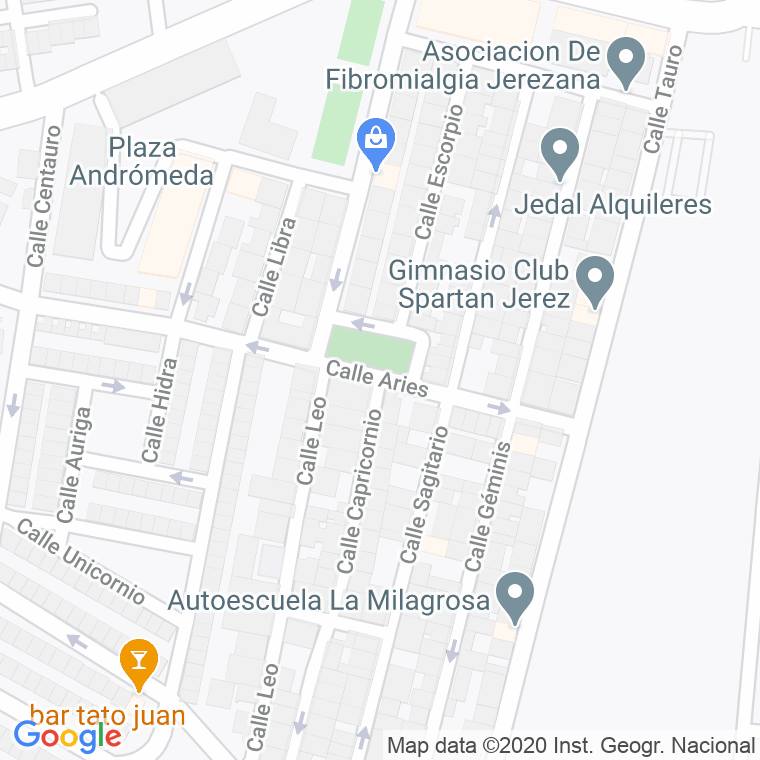 Código Postal calle Aries, glorieta en Jerez de la Frontera