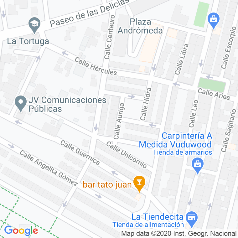 Código Postal calle Auriga en Jerez de la Frontera