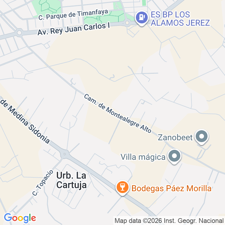 Código postal de Montealegre Alto, De, Camino en Jerez de la Frontera