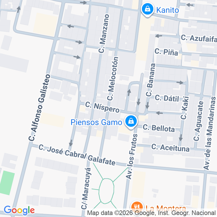 Código postal de Nisperos en Jerez de la Frontera