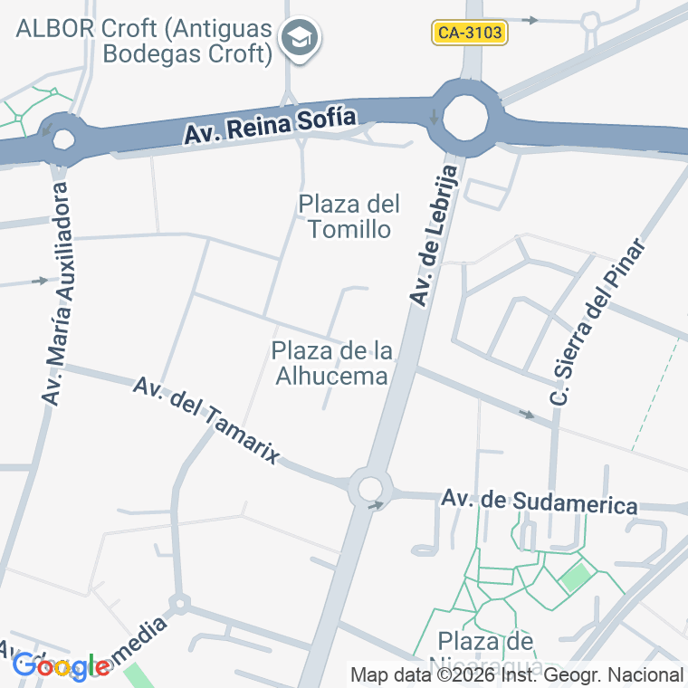 Código postal de Plaza Alhucema de (la) en Jerez de la Frontera