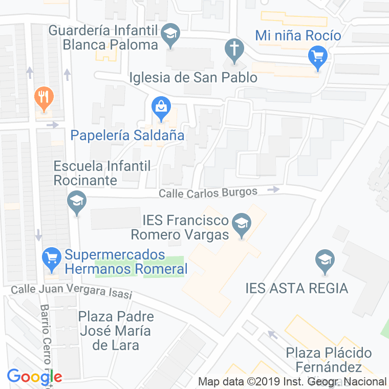 Código Postal calle Carlos Burgos en Jerez de la Frontera