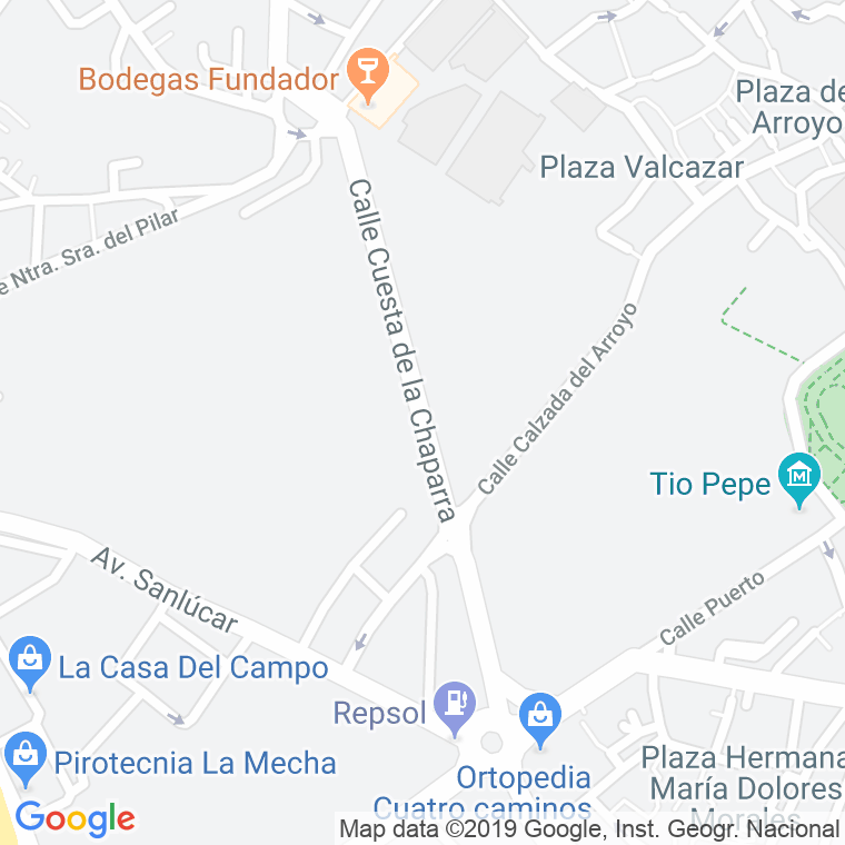 Código Postal calle Chaparra, De La, cuesta en Jerez de la Frontera