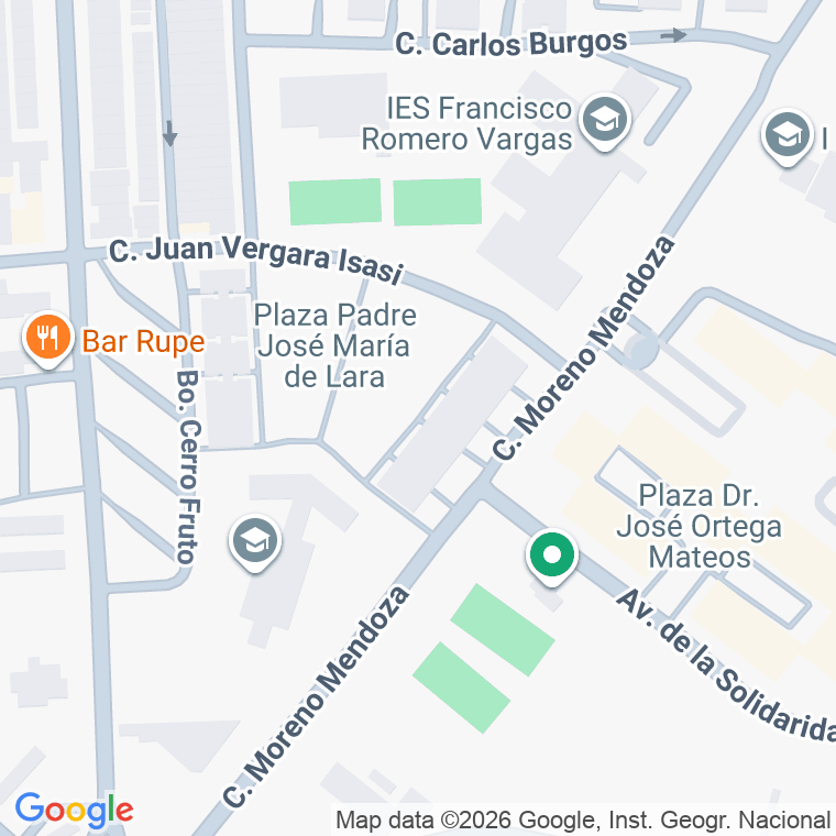 Código postal de Padre Jose Maria Lara, Plaza en Jerez de la Frontera