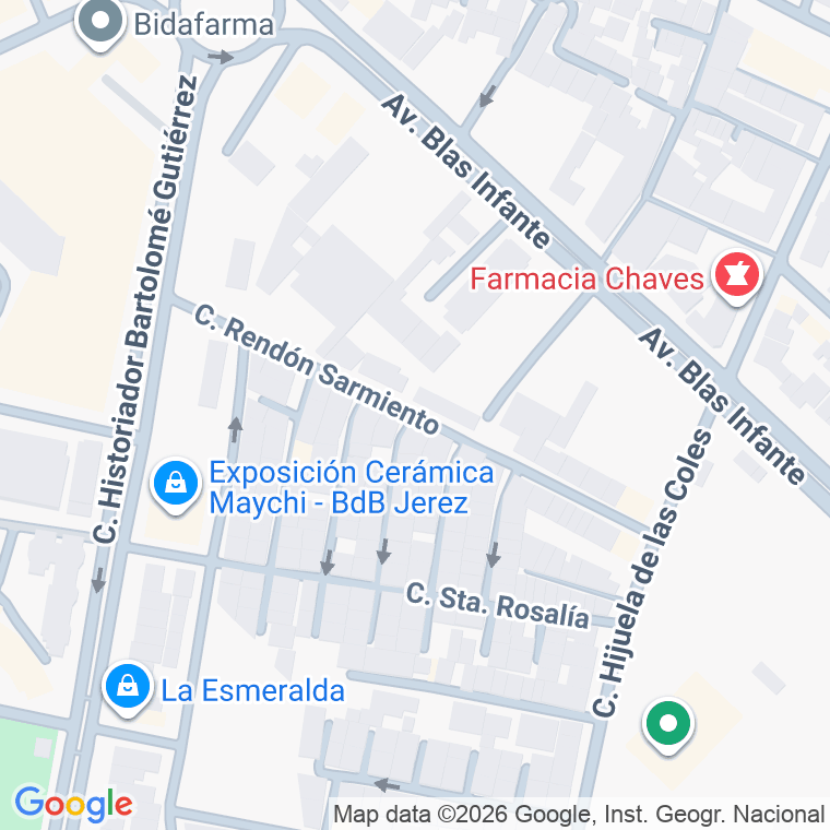 Código postal de Rendon Sarmiento en Jerez de la Frontera