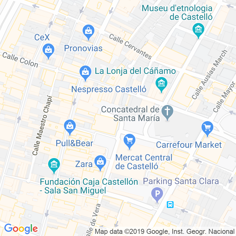 Código Postal calle Mercadillo, plaza en Castelló de la Plana/Castellón de la Plana