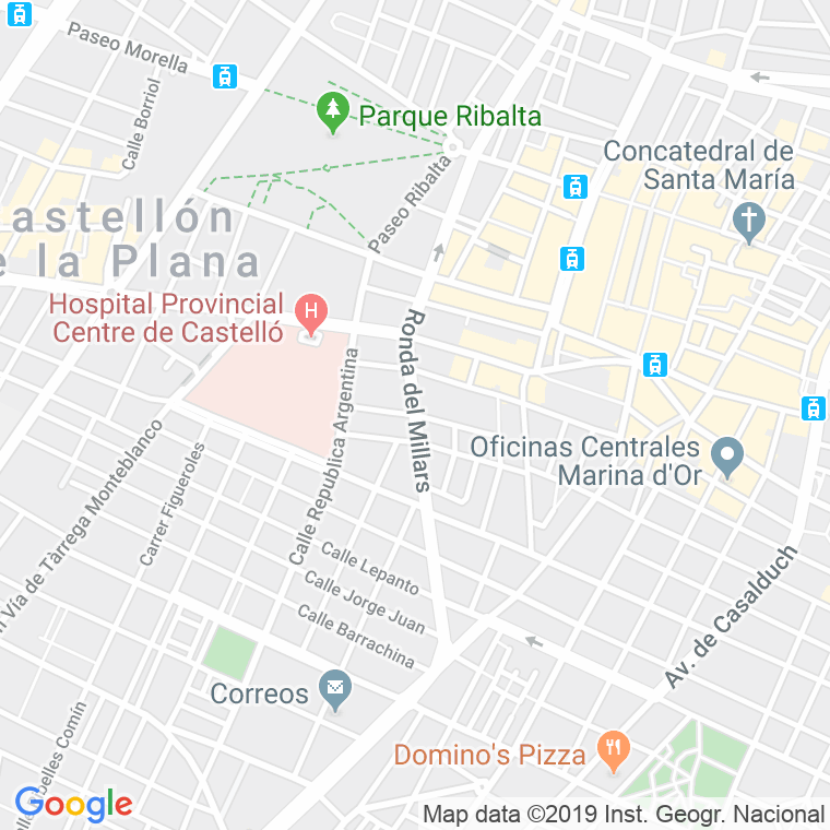 Código Postal calle Mijares, ronda (Impares Del 1 Al 25)  (Pares Del 2 Al 42) en Castelló de la Plana/Castellón de la Plana