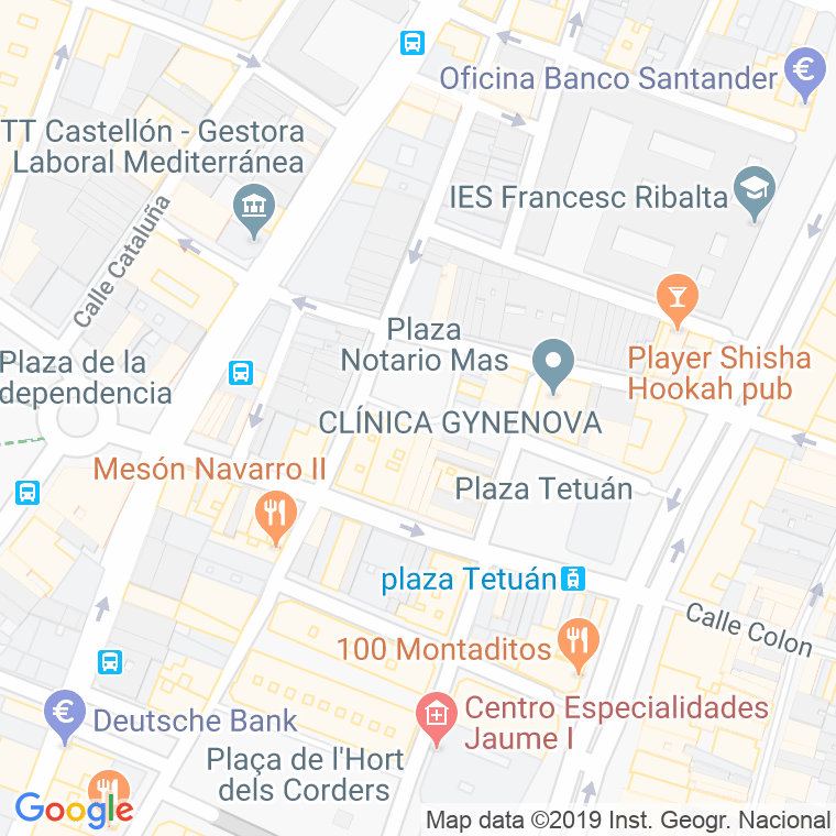 Código Postal calle Notario Mas, plaza en Castelló de la Plana/Castellón de la Plana