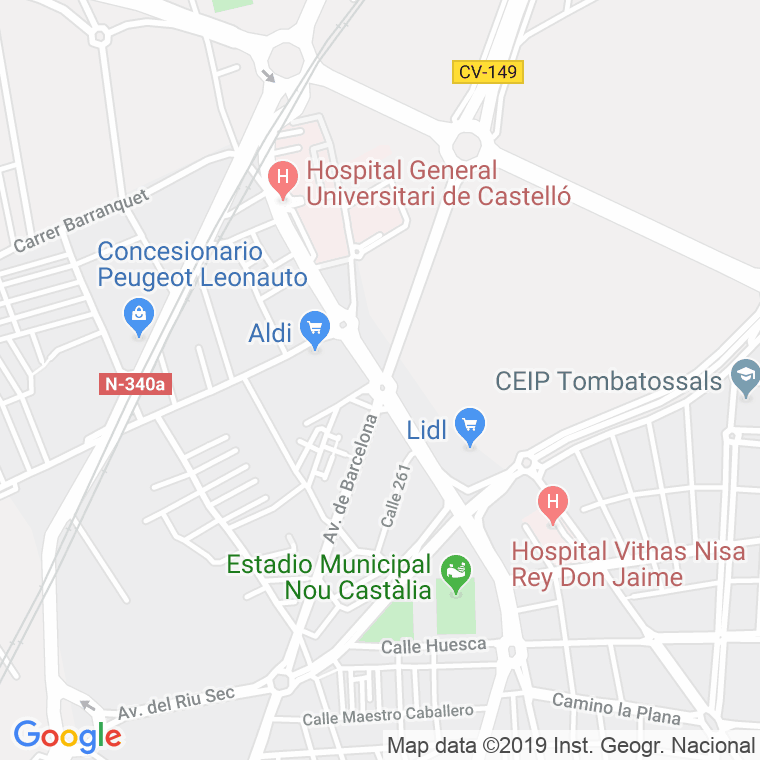 Código Postal calle Benicasim, avenida en Castelló de la Plana/Castellón de la Plana