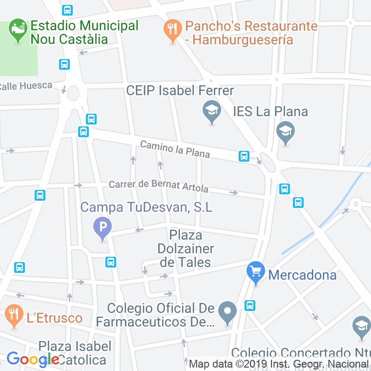 Código Postal calle Bernat Artola en Castelló de la Plana/Castellón de la Plana