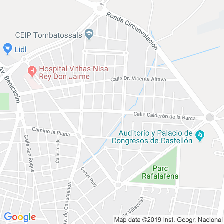 Código Postal calle Calderon De La Barca en Castelló de la Plana/Castellón de la Plana