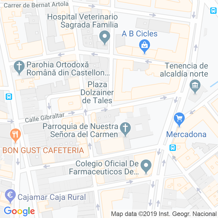 Código Postal calle Dolcainers De Tales en Castelló de la Plana/Castellón de la Plana