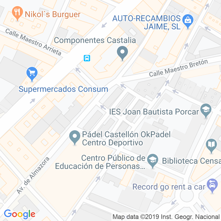 Código Postal calle Almazora, carretera en Castelló de la Plana/Castellón de la Plana