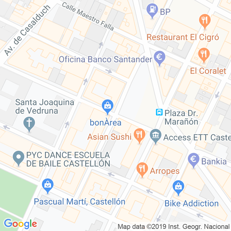 Código Postal calle Artana en Castelló de la Plana/Castellón de la Plana