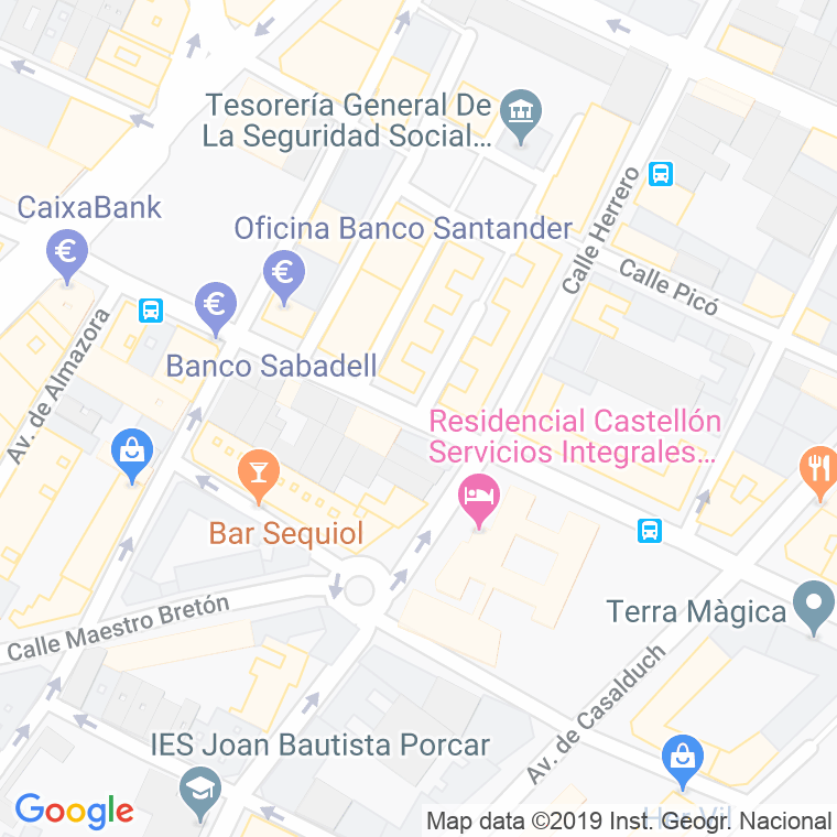 Código Postal calle Burriana, avenida en Castelló de la Plana/Castellón de la Plana