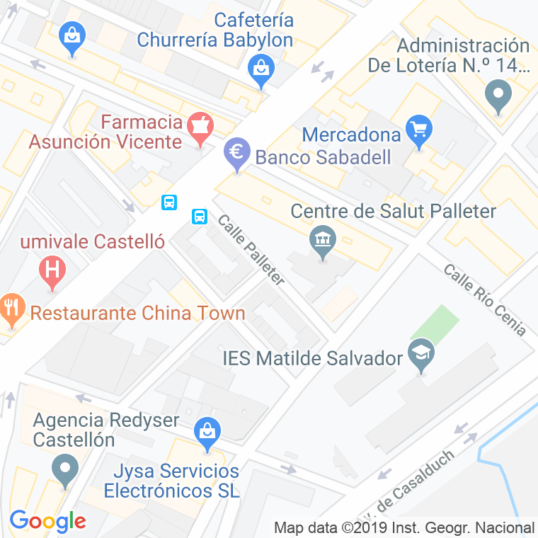 Código Postal calle Palleter en Castelló de la Plana/Castellón de la Plana