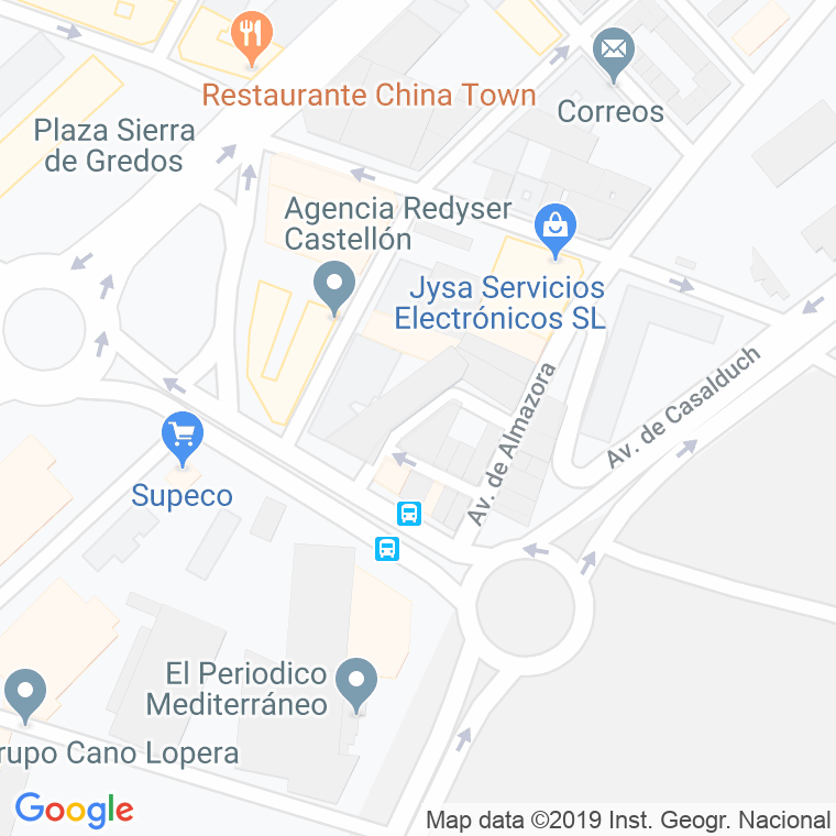 Código Postal calle Rio Bidasoa en Castelló de la Plana/Castellón de la Plana