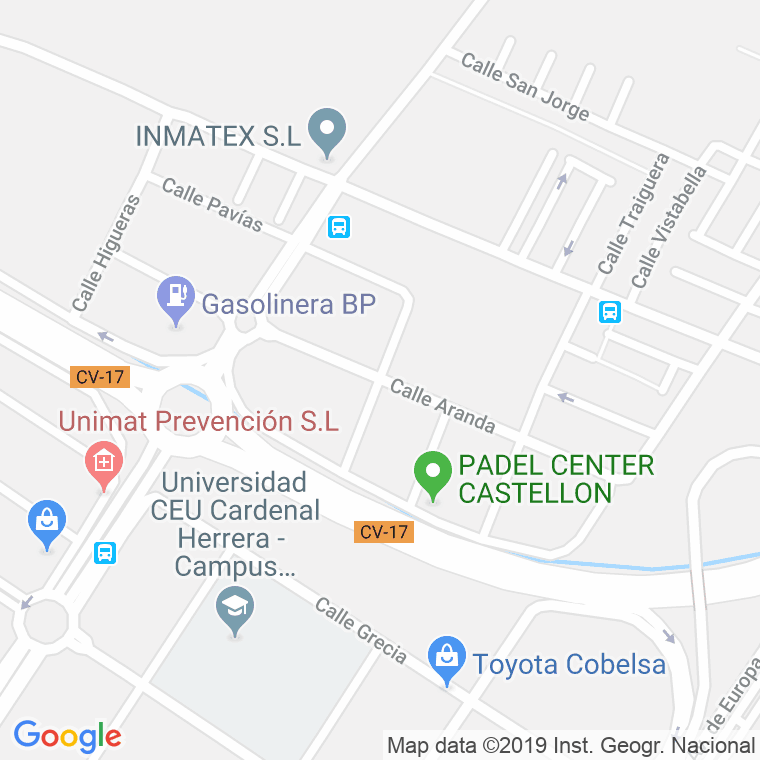 Código Postal calle Aranda en Castelló de la Plana/Castellón de la Plana