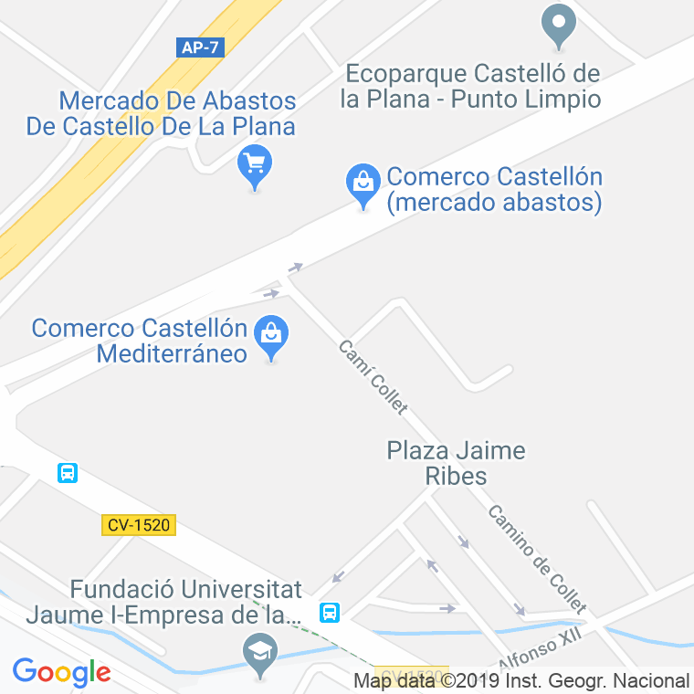 Código Postal calle Cami El Frances en Castelló de la Plana/Castellón de la Plana
