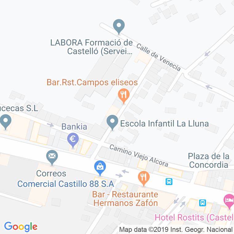 Código Postal calle Campos Eliseos, avenida en Castelló de la Plana/Castellón de la Plana