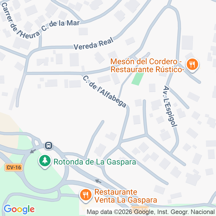 Código postal de Avgda de L'espigol en Urbanizacion el Tomillar