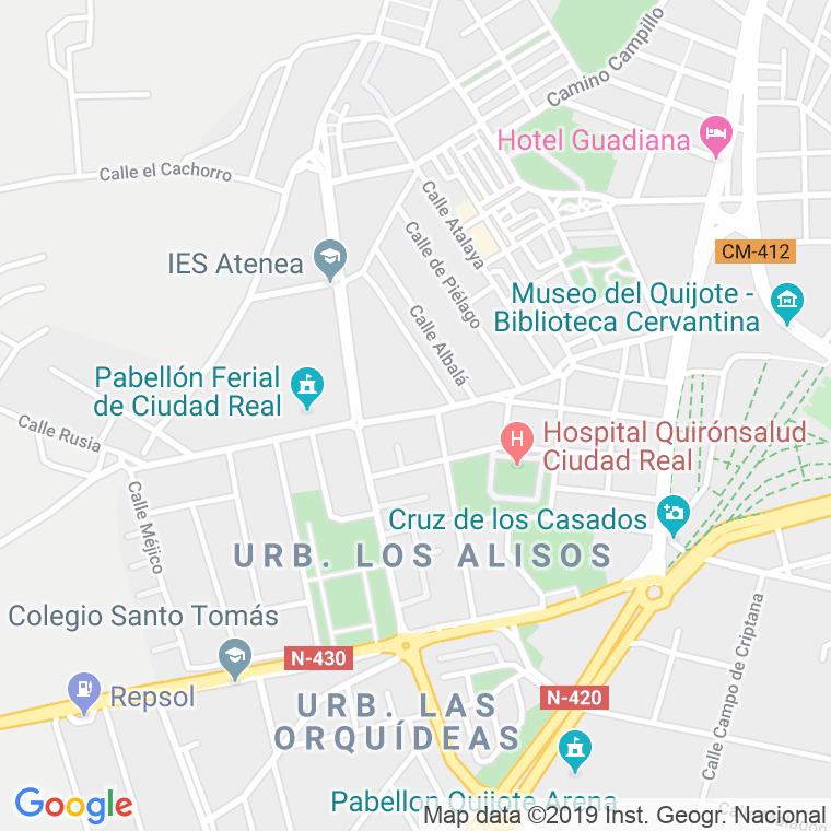 Código Postal calle Alarcos, De, camino Viejo (Impares Del 1 Al 19)  (Pares Del 2 Al Final) en Ciudad Real