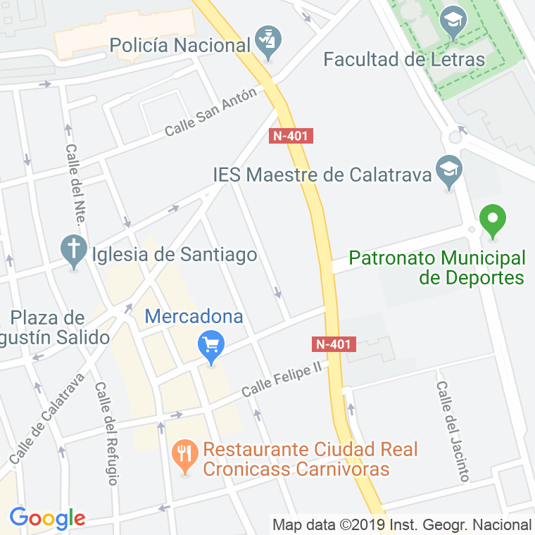 Código Postal calle Bachiller Fernan Gomez en Ciudad Real