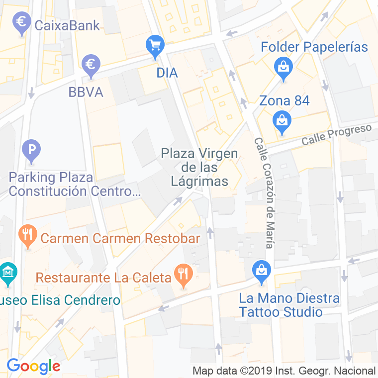 Código Postal calle Virgen De Las Lagrimas, plaza en Ciudad Real