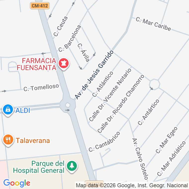 Código postal de Calle Atlantico en Ciudad Real