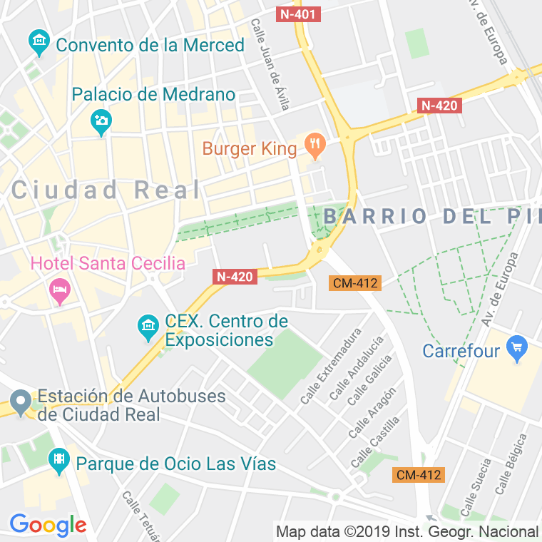Código Postal calle Mata, ronda (Impares Del 1 Al Final)  (Pares Del 2 Al 6) en Ciudad Real
