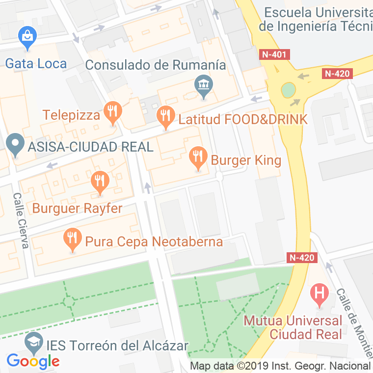 Código Postal calle San Vicente Ferrer, pasaje en Ciudad Real