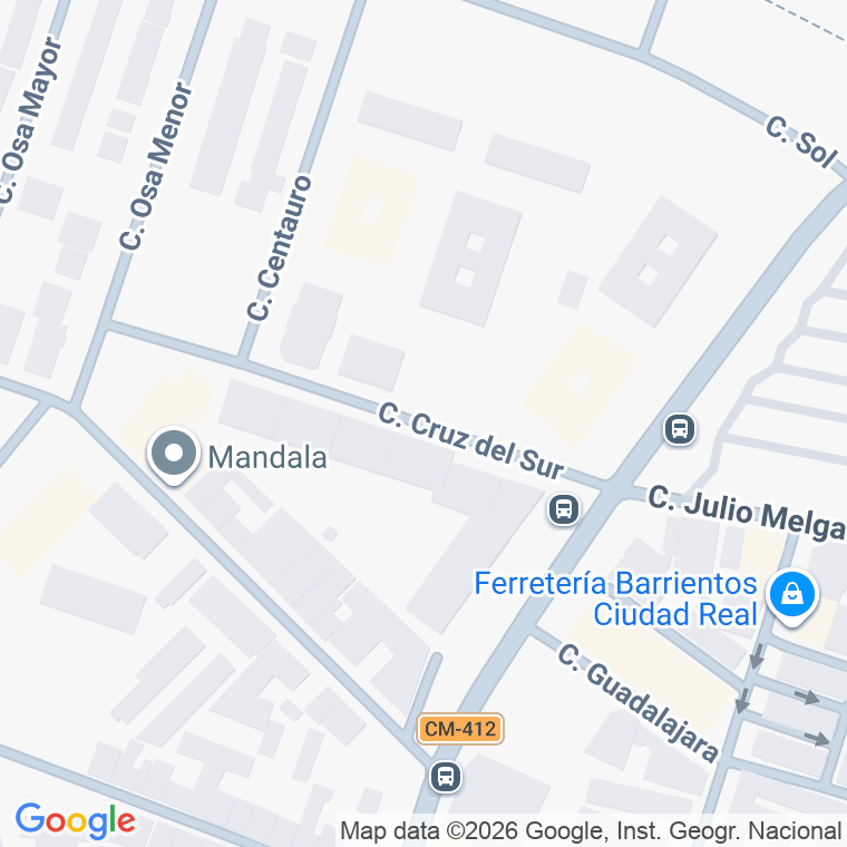 Código postal de Calle Cruz del Sur en Ciudad Real