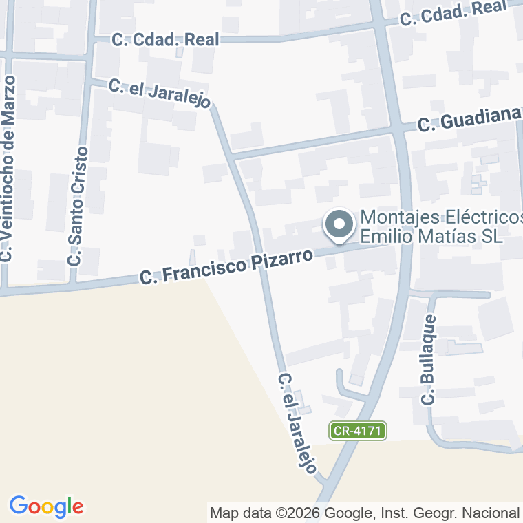 Código postal de Calle Francisco Pizarro en Piedrabuena