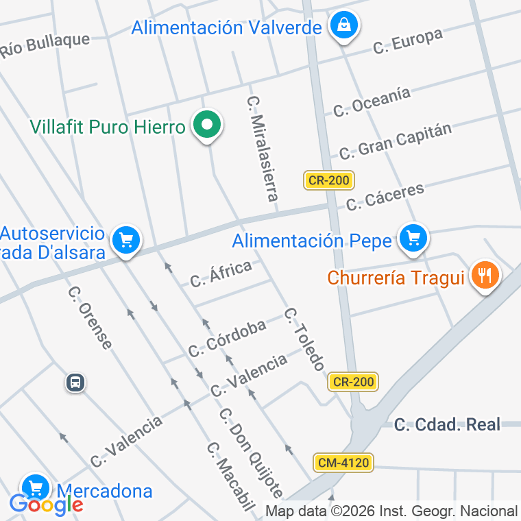Código postal de Calle Toledo en Villarrubia de los Ojos