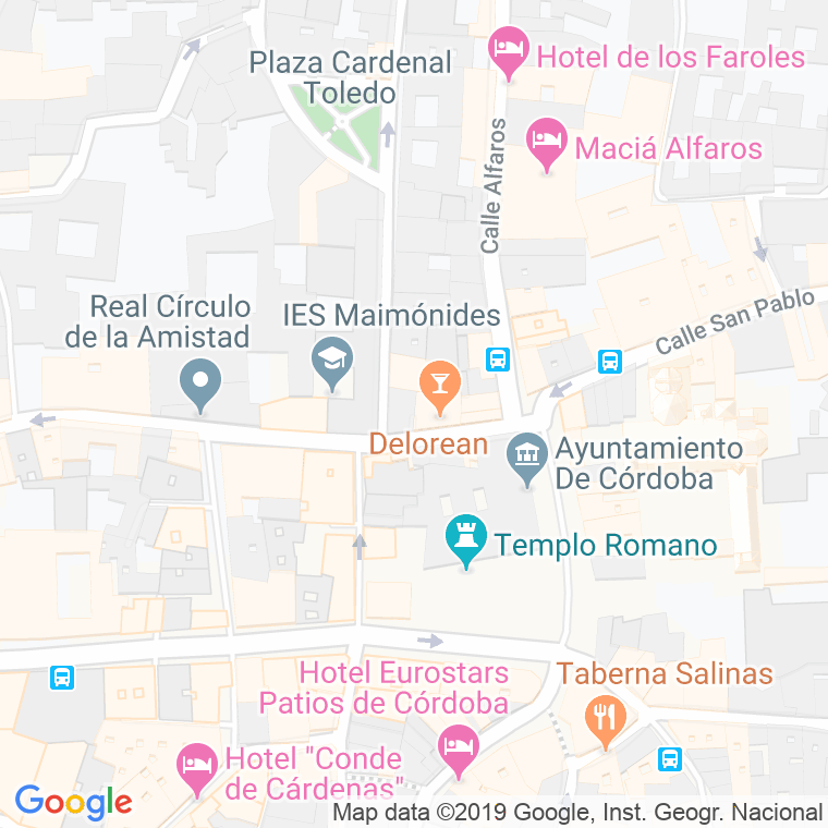 Código Postal calle Afligidos, calleja en Córdoba