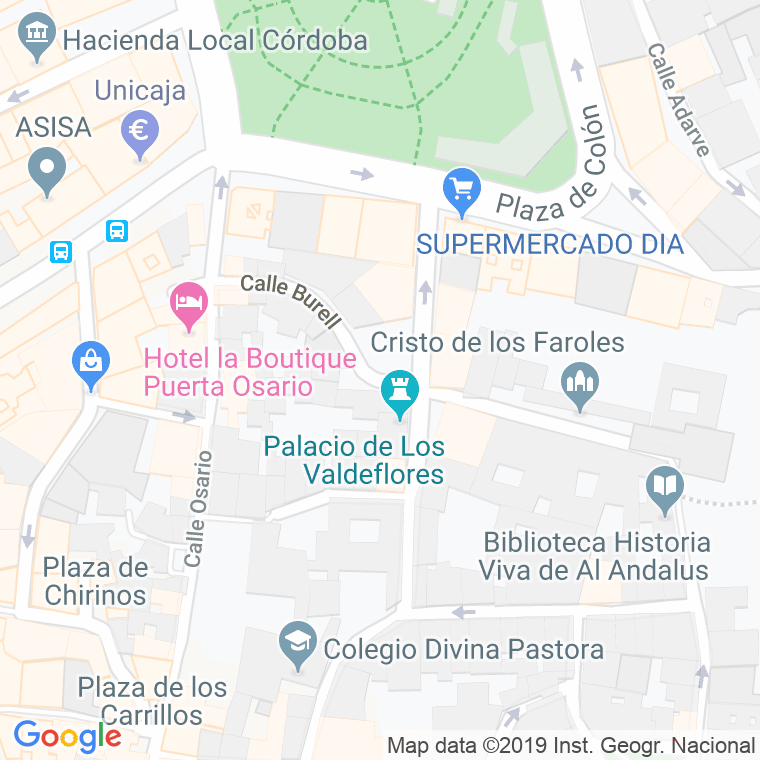 Código Postal calle Doblas, plaza en Córdoba