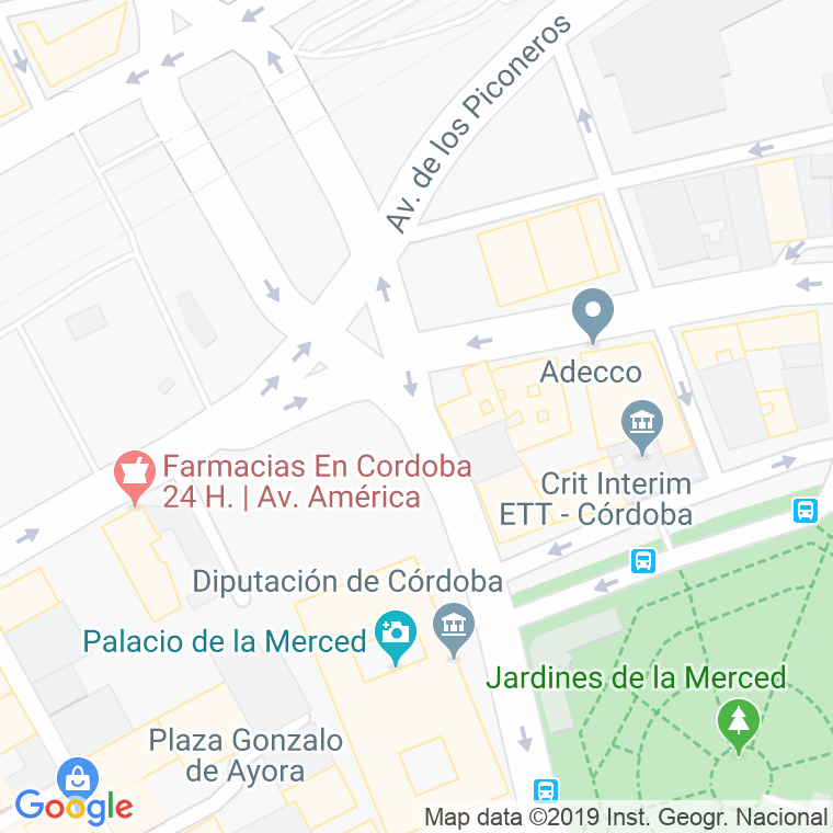 Código Postal calle Guerrita, De, acera en Córdoba