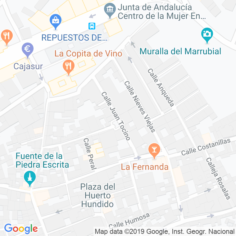 Código Postal calle Juan Tocino en Córdoba