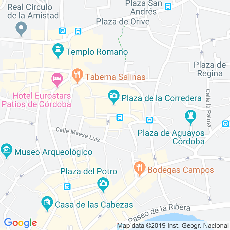 Código Postal calle Corredera, plaza en Córdoba