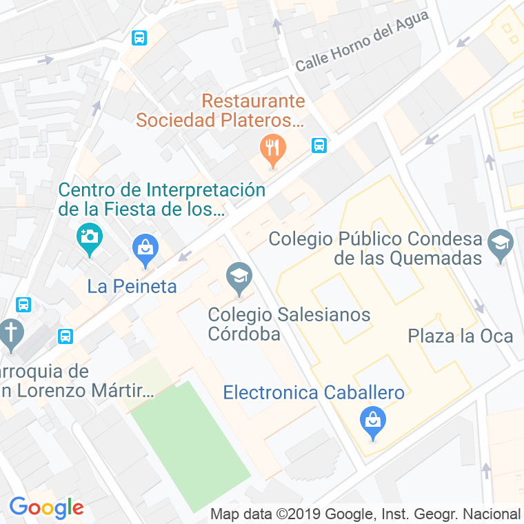 Código Postal calle Gamo, plaza en Córdoba
