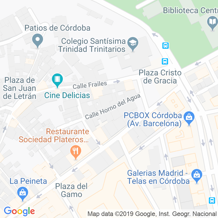 Código Postal calle Horno Del Agua en Córdoba