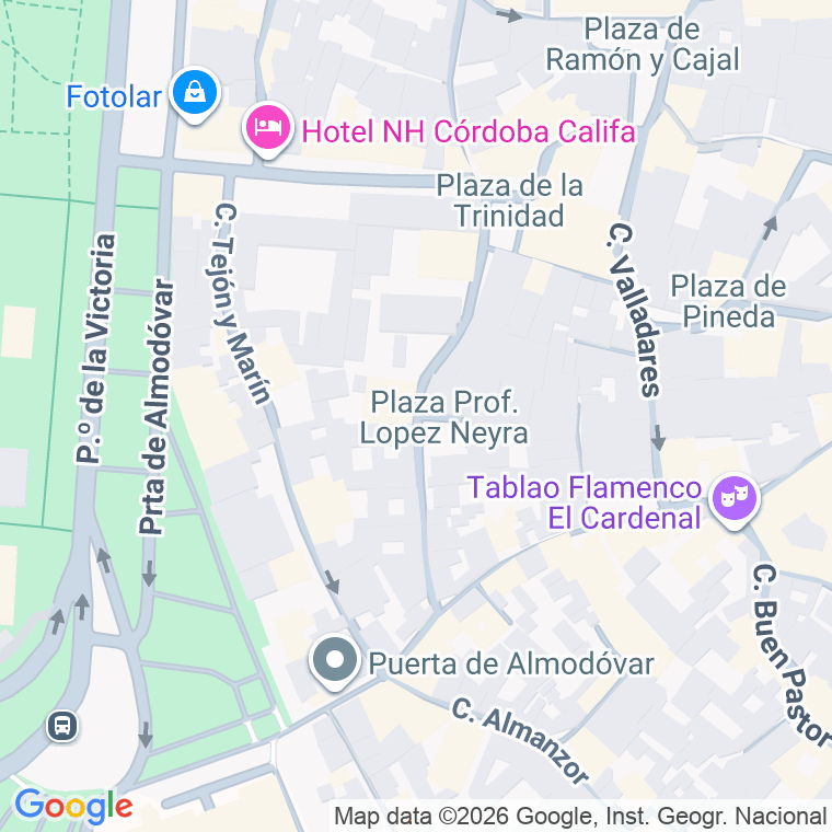 Código postal de Plaza Profesor Lopez Neyra en Cordoba