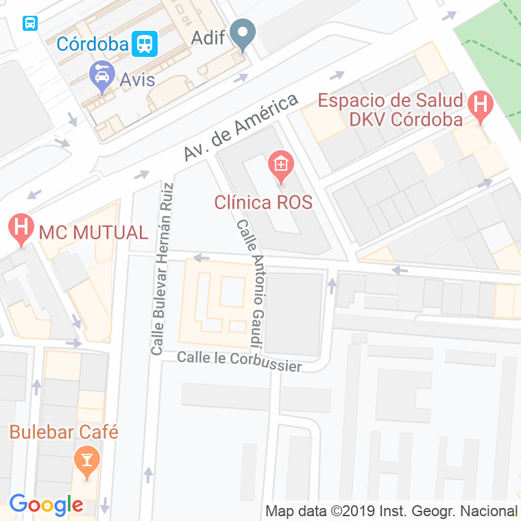 Código Postal calle Antonio Gaudi en Córdoba