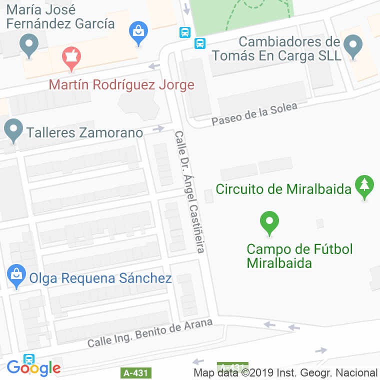 Código Postal calle Doctor Angel Castiñeira en Córdoba